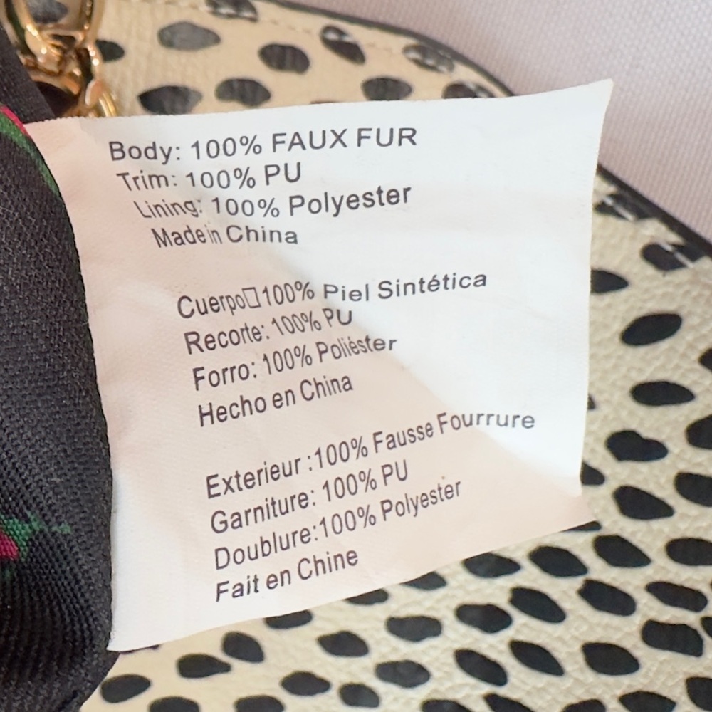 BETSEY JOHNSON ~ Chic Faux Fur Chain Bag Gray/Gold Owl Design Magnetic Closure - Picture 3 of 11